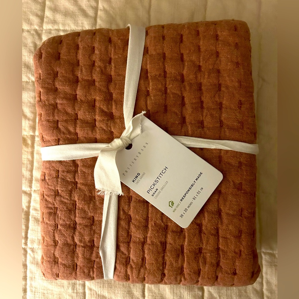 Pottery Barn Pickstitch King Sham